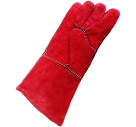 Краги (сварщика) спилковые пятипалые ТРЕК красные PORTWEST