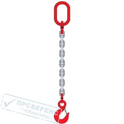 Строп цепной 1СЦ, г/п 8,0т, длина 9000мм, ц. 16мм (звено-крюк SK)
