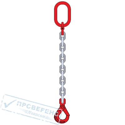 Строп цепной 1СЦ, г/п 1,12т, длина 00мм, ц. 6мм (звено - крюк самозакрывающийся с вилочным соединенитем VAKHL)
