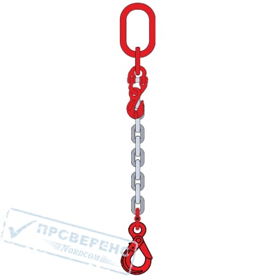 Строп цепной 1СЦ, г/п 8,0 длина 3500мм, ц. 16мм (крюк самозакрывающийся VAK + 1 крюк укоротитель)