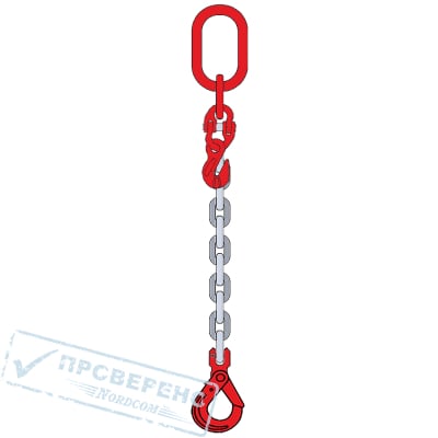 Строп цепной 1СЦ г/п 8,0т, длина 3000мм, ц. 16мм (крюк самозакрывающийся с вилочным соединением VAKHL + 1 крюк укоротитель)