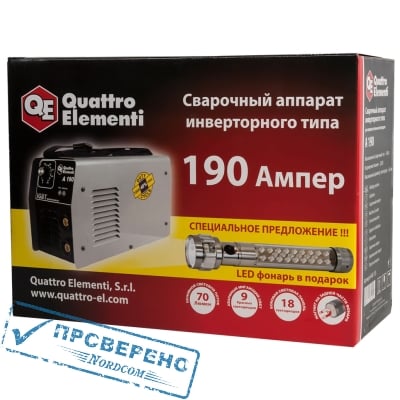  ,  QUATTRO ELEMENTI A 190 + LED  (190 ,  40%,  4.0 , 4.9 , 220) 